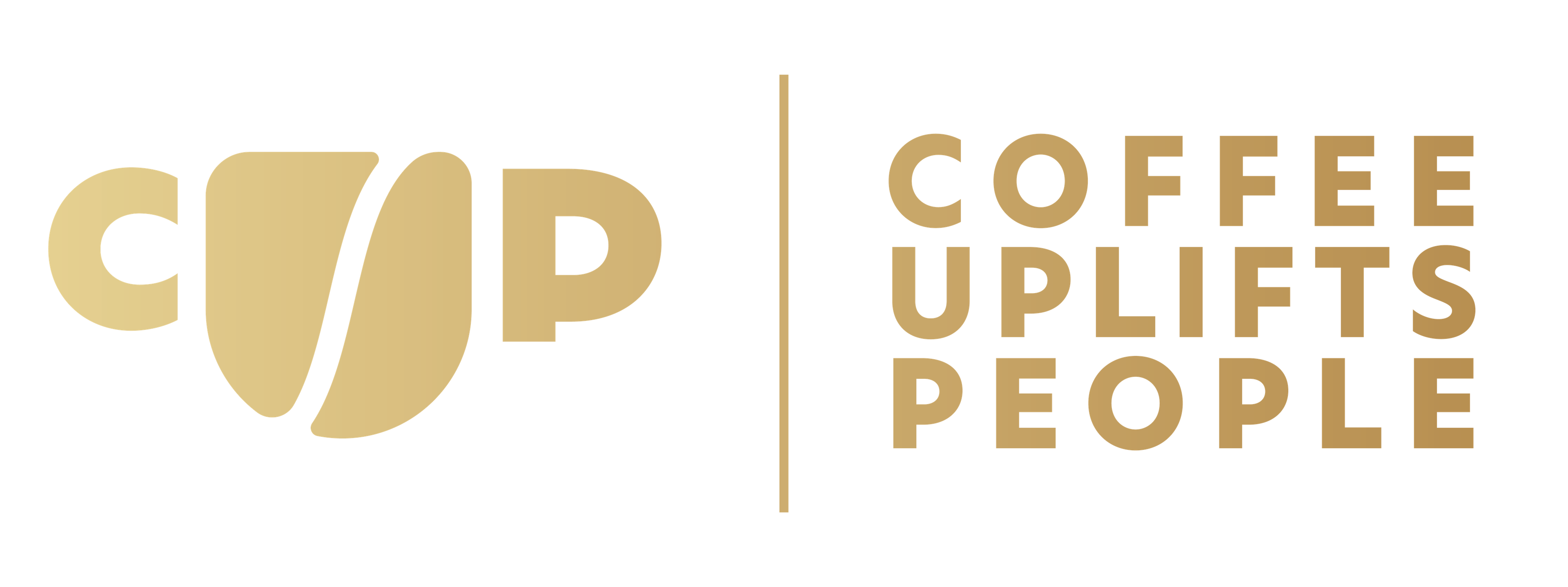 Coffee Uplifts People — full gold logo